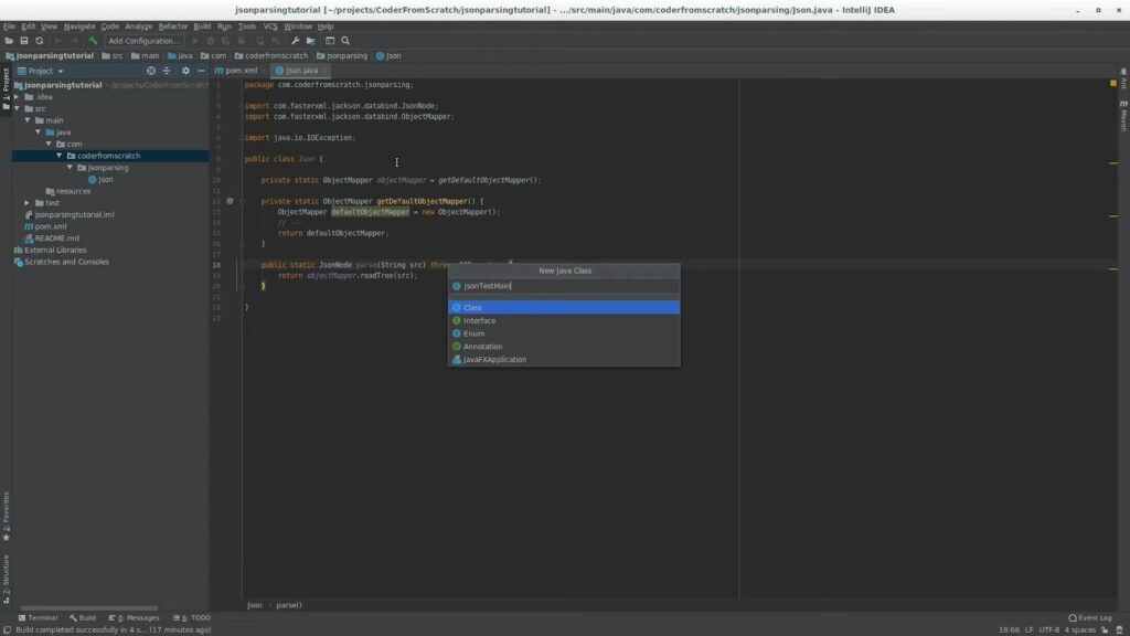 Process of parse json in java